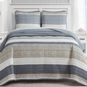 NAUTICA Ridgeport Twin Quilt Set - Reversible W/ Sham NEW!